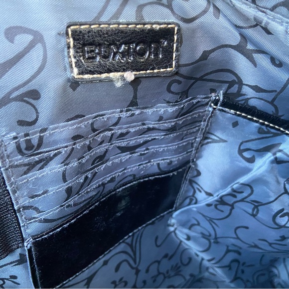 Buxton Elegant Black Leather Tote Bag - Picture 4 of 5